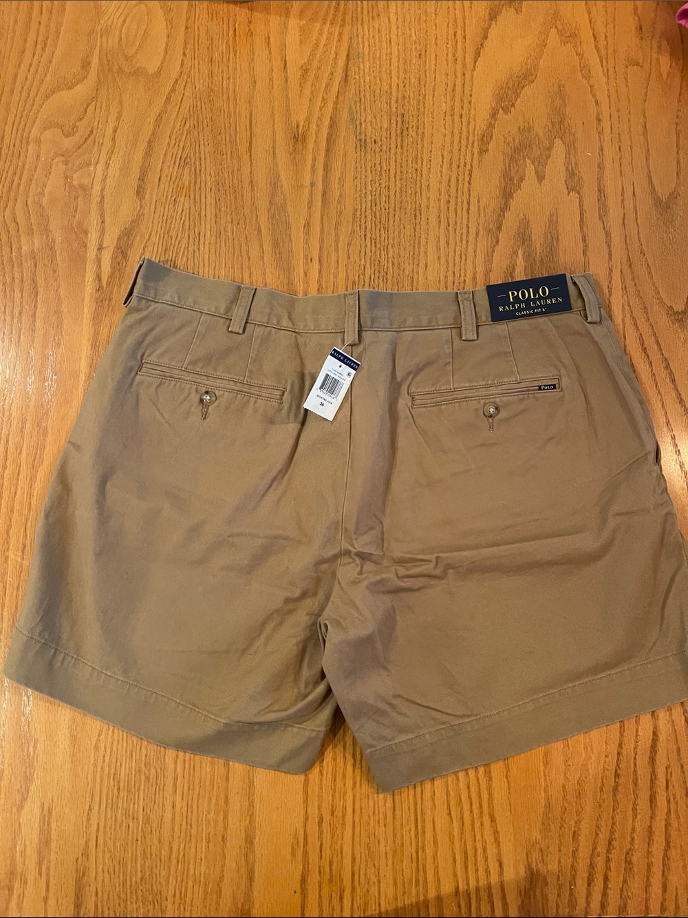 Polo by Ralph Lauren Men’s Tan Flat-Front Cotton Shorts